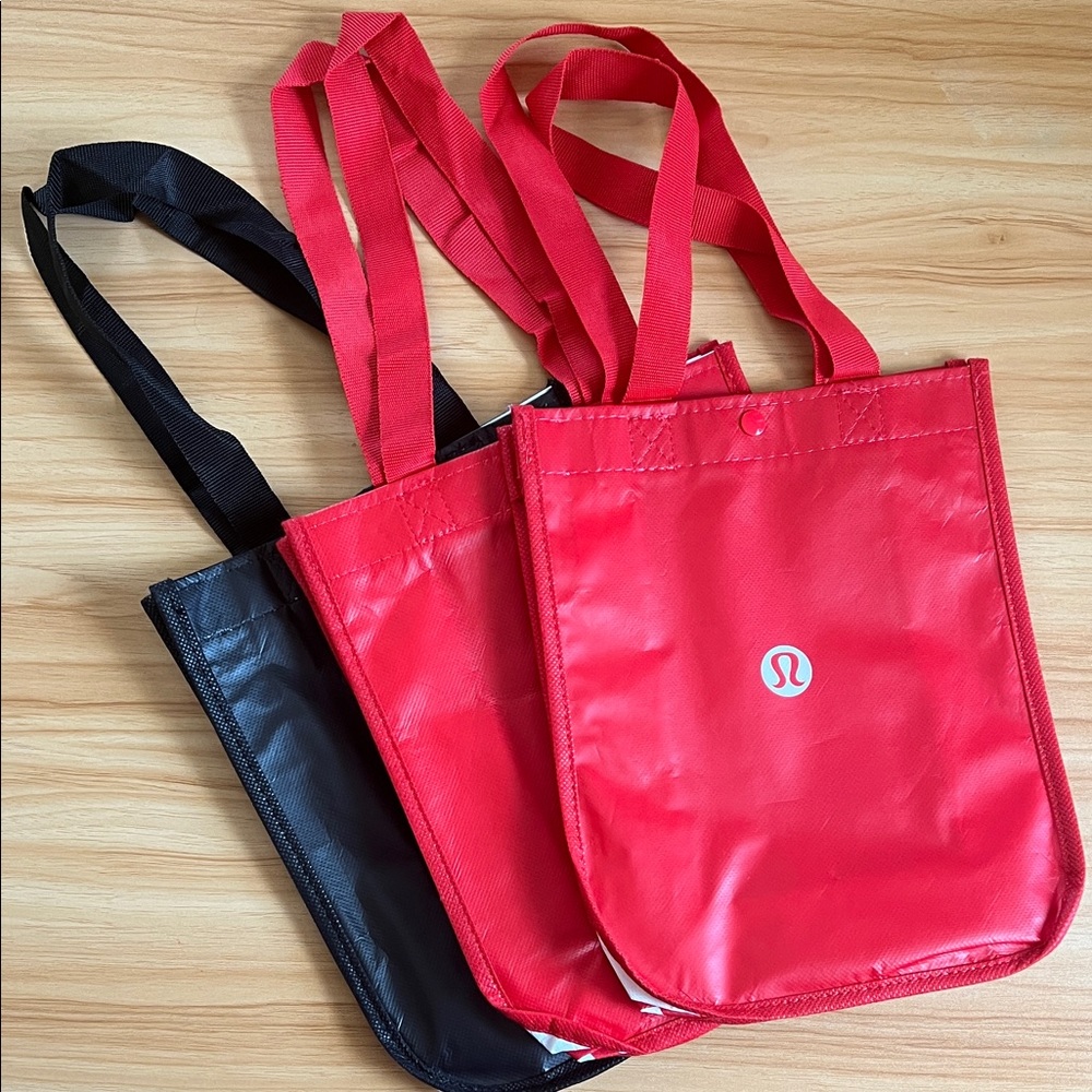 lululemon athletica Red and Black Tote Bags